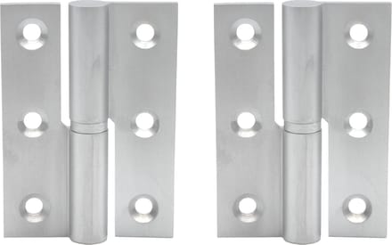 Paumelle - 70x50mm - Messing mat chroom - Rechtsdraaiend - 2 stuks