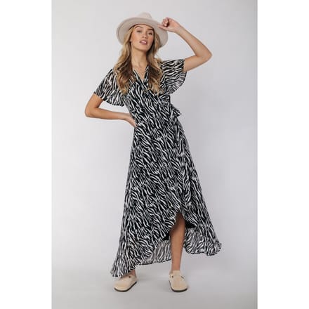 Colourful Rebel  - Maat S - Felin Zebra Maxi Jurk