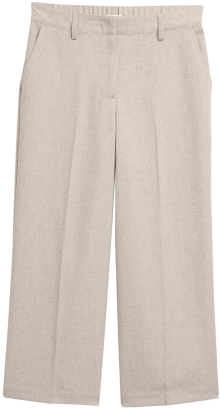 Tom Tailor - Culotte broek met vouw - Maat 42/28 - taupe black structure