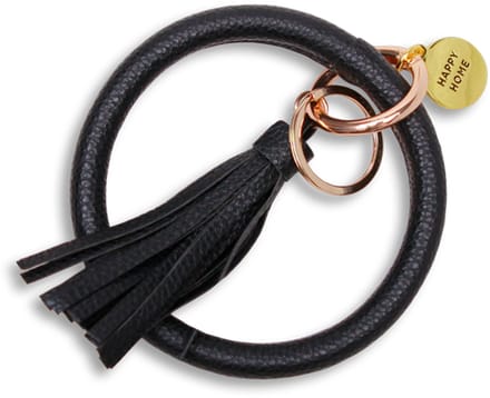 MY FLAME - sleutelhanger - Vegan leer - HAPPY HOME - Zwart
