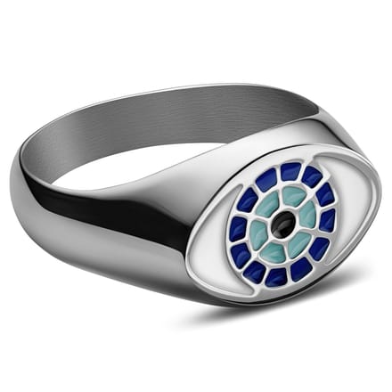 Evil Eye | Zilverkleurige Zegelring