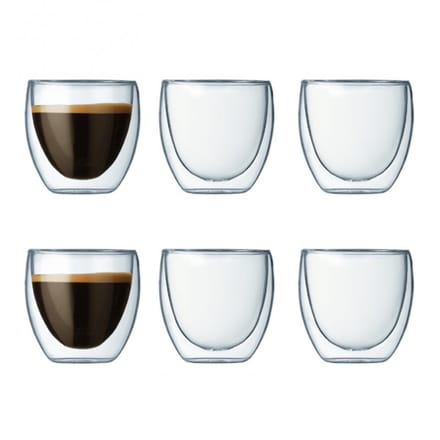 Bodum Glazen in Cook & Dining: Set van 6 PAVINA Dubbelwandige Thermoglazen, 80 ml - Toon creatieve flair