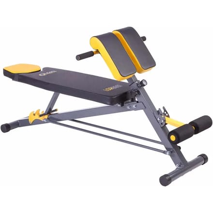 HMS Premium Verstelbare Hyperextension - Zwart/Geel