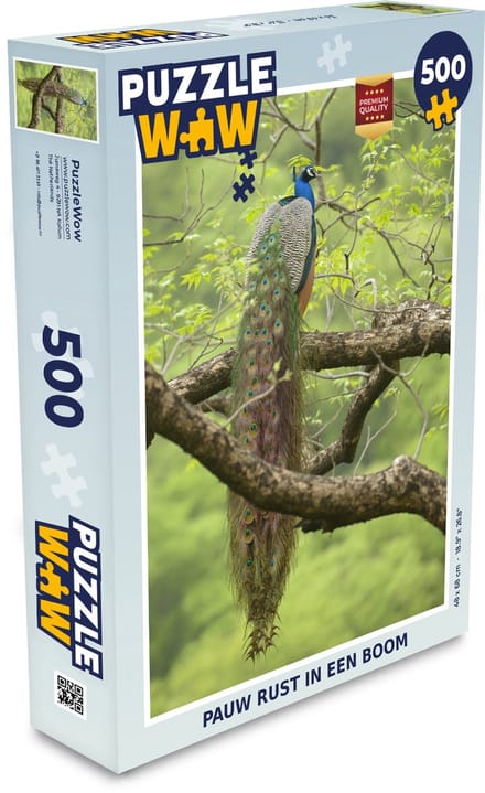 Puzzel Pauw - Veren - Boom - Legpuzzel - Puzzel 500 stukjes