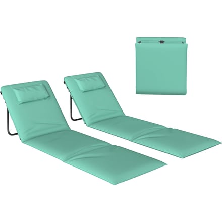 Outsunny 2 opvouwbare strandmatten met verstelbare rugleuning Green