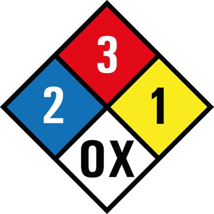 Gevaren diamant NFPA 704 sticker 150 x 150 mm
