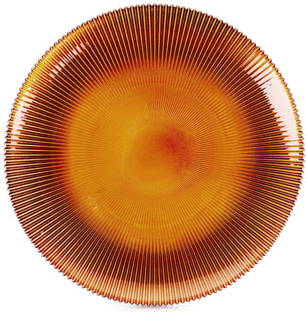 Vilde - Amberkleurige Glazen Dinerbord - 28 cm - Elegant Ontwerp - Subtiele Textuur