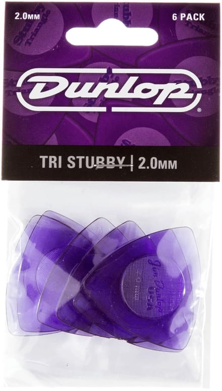 Jim Dunlop Stubby - Plectrums - Tri Stubby - 2,00 mm - Player's Pack 6 Stuks