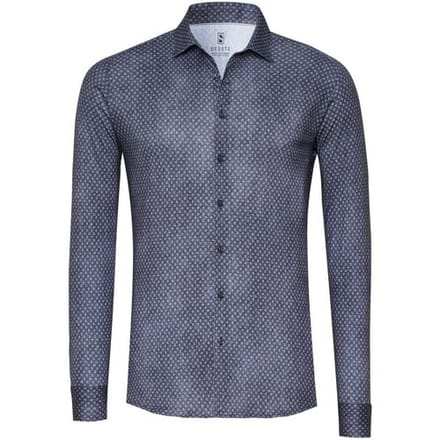Desoto Overhemd Allover Mini Circles Pattern Casual Kent Navy / male
