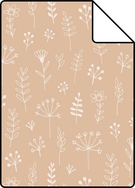 Proefstaal ESTAhome behang bloemmotief licht terracotta - 26.5 x 21 cm - 139753-S