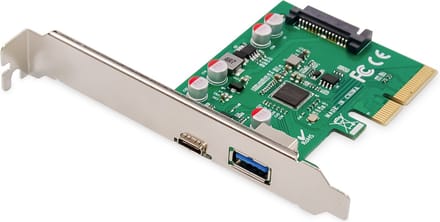 Digitus DS-30225 2 poorten USB 3.1 Gen 2-controllerkaart USB-A, USB-C PCIe