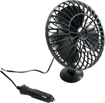 AMiO Autoventilator Zuignap met USB-oplader Zwart (5x10 cm) 12V