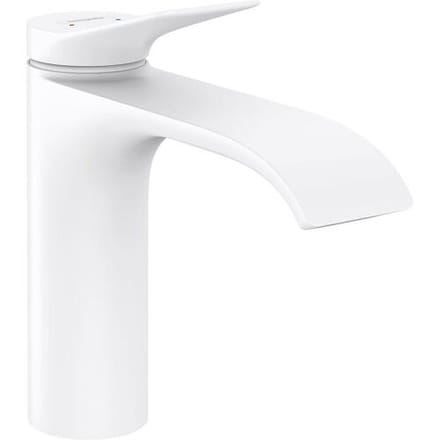 Hansgrohe VIVENIS 1 greeps wastafelkraan - 110 PopUp - trekwaste - mat wit