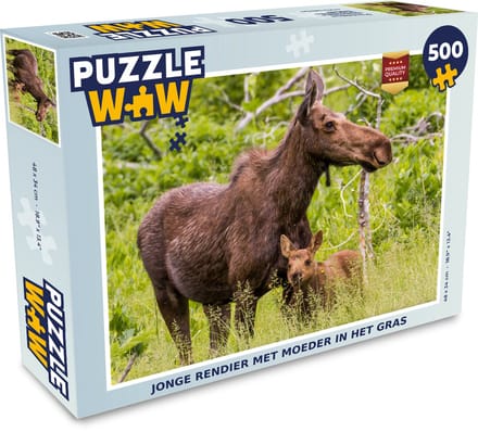 Puzzel Rendier - Planten - Kalf - Legpuzzel - Puzzel 500 stukjes
