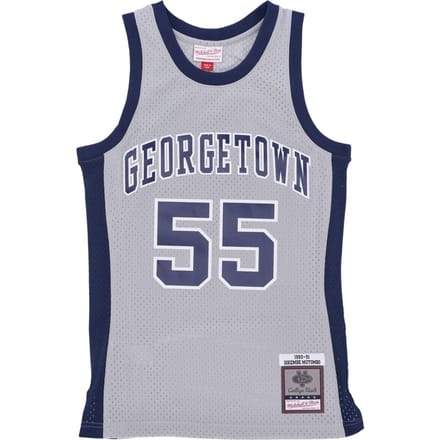 Basketbaltanktop voor heren Ncaa Swingman Jersey nr. 55 Dikembe Mutombo Geohoy Chroom