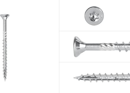 Wovar Spaanplaatschroeven Verzinkt 4 x 60 mm Torx 20 Deeldraad | Doos 200 Stuks