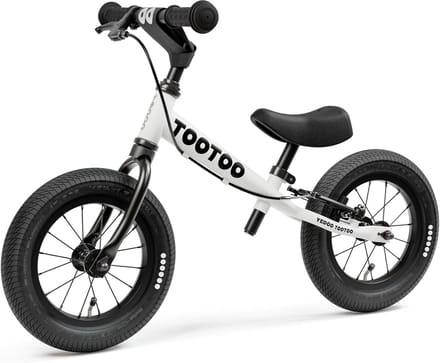 Loopfiets Kinderen - Balansfiets Peuters - Eerste Fietservaring - Met Luchtbanden - 12 Inch - Wit
