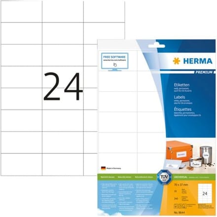 Herma 8644 Universele Etiket 70x37mm Wit - 240 etiketten