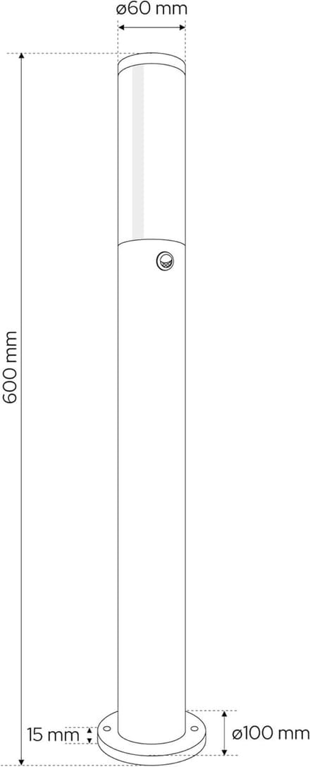 Buitenlamp met Bewegingssensor GU10 - 60 cm - IP44 Waterdicht Zwart