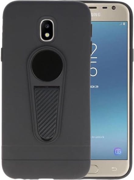 Zwart Magneet Stand Case hoesje voor Samsung Galaxy J3 2017