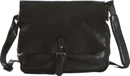 HAROLD'S Leren Schoudertas Submarine Messengerbag Black Zwart