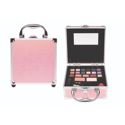 Casuelle alu mini cosmetica koffer - finish in roze