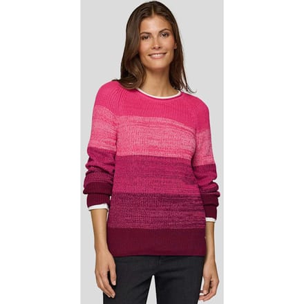 Tricot pullover met blokstrepen - bessen - Gr. 42 van Goldner Fashion