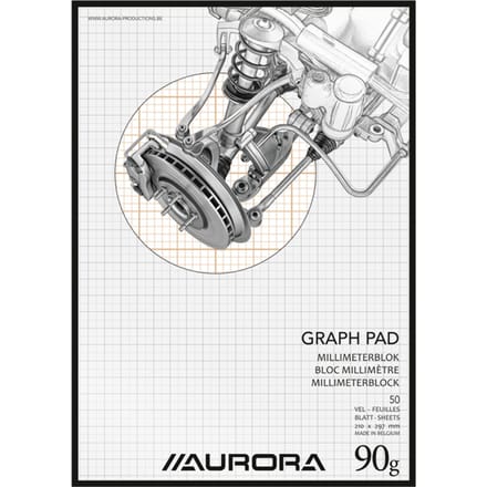 Aurora Millimeterpapier - A4 - 210x297mm - Bruin geruit - 90g - 50 vel