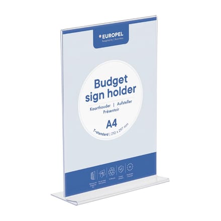 Kaarthouder Europel - Budget T-standaard - A4 - 29,7 x 21 cm - Acryl