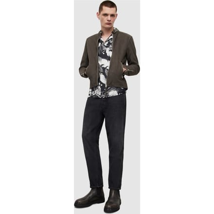 AllSaints Cora Jacket Charcoal Maat: M | Leren Jassen Outlet | Heren | Grijs