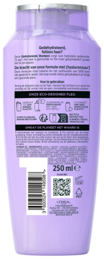 L'Oréal Elvive Hydra Hyaluronic Shampoo - 3 x 250 ml - Voordeelverpakking