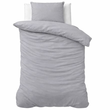 Decoware Dekbedovertrek Stone Washed 140x220 cm - Grijs - Katoen - Met Kussensloop - Eenpersoons