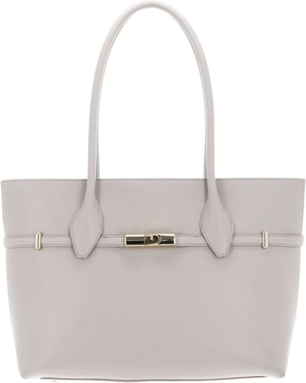 FURLA Leren Shopper Goccia Tote Bag Vaniglia Beige