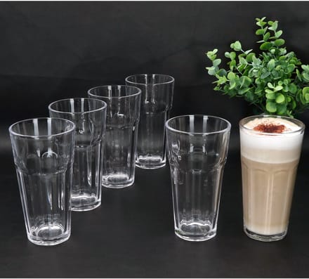 6-delige set QUEEN Latte Macchiato glazen stapelbaar van glas - 27022041