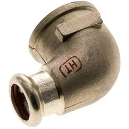 90 graden L-Perskoppeling - 15mm & Rp 3/4'' Persmof - Koperlegering