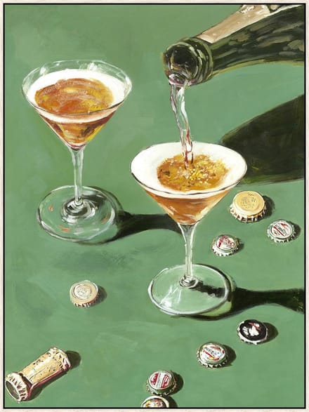Schilderij met frame 60x80cm cocktails