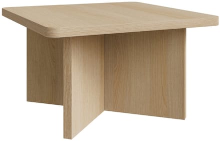 Selsey Qubeo – Salontafel 60 cm, vierkant met kruisframe, eikenlook