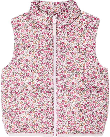Vertbaudet Mouwloos donsjack met bloemenmotieven voor meisjes