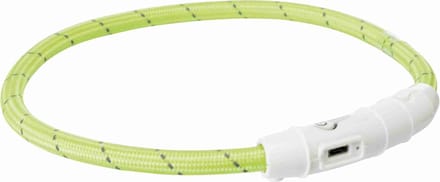 Trixie - Halsband Hond - Flash Lichthalsband - USB - TPU/Nylon - Groen - 45X0.7 cm