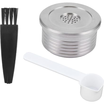 Herbruikbare Koffiecapsule met Lepel Borstel Geschikt voor DELTA Q NDIQ7323 Koffiezetmachine gray
