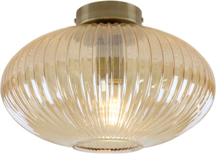 Olucia - CHARLOIS - Plafondlamp - Amber / Goud - Vorm: Ovaal