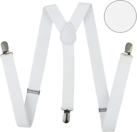 New Age Devi - Bretels voor Mannen - Wit -  Business - Strap - Wedding - Party - Jarretel - Kantoor accesoires