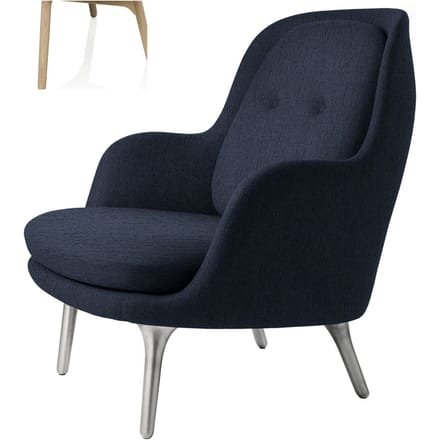 Fritz Hansen - Fri Loungefauteuil - Christianshavn 1155 - eiken - blauw