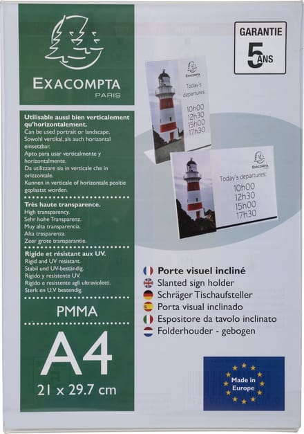 Exacompta 30x Folderhouder hellend A4 transparant - Transparant - 84058D