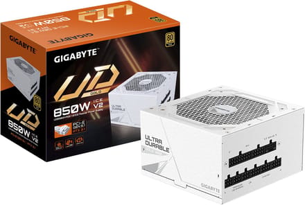 GIGABYTE UD850GM PG5 V2 ICE Voeding - 850 Watt - 120 mm - ATX 3.1 - 80 Plus 80 PLUS Gold