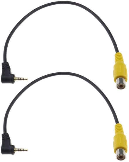 2 x TRRS stekker naar 2,5 mm RCA-aansluiting auto GPS navigatie AV RCA ingang audio adapterkabel 19 cm