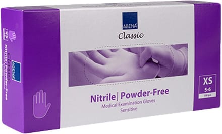 Abena - Handschoenen Nitril Poedervrij Paars 100 stuks - M