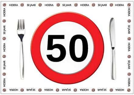 Papieren placemats 50 jaar 10 stuks