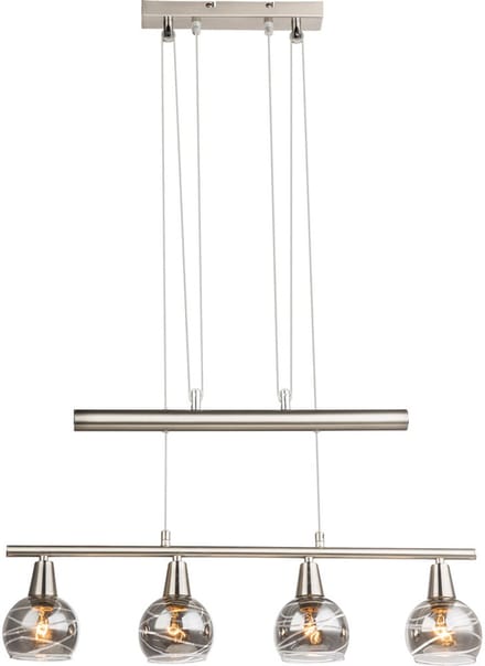 Globo - hanglamp - Roman - nikkel - metaal - grote eettafellamp - E14_LED - 54348-4Z