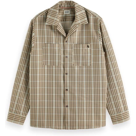 Scotch & Soda Viscose Minimal Check Shirt Brown Check Größe: S | Casual hemden Outlet | Herren | Braun
